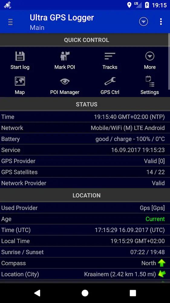 Ultra GPS Logger Screenshot 1