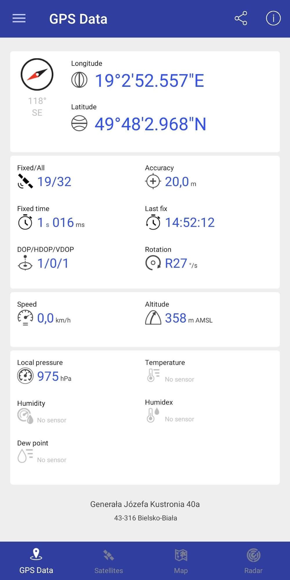 GPS Data Screenshot 2