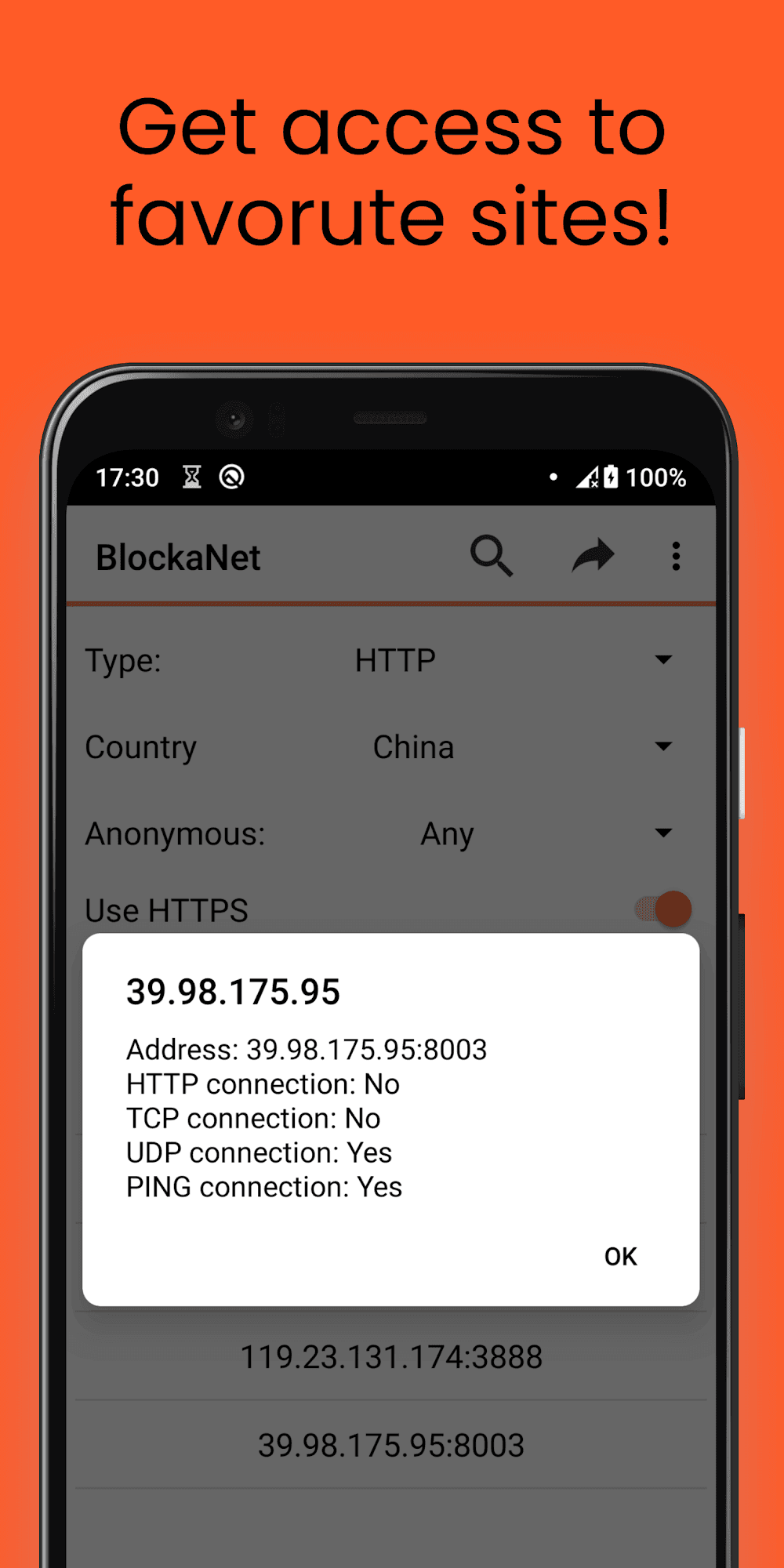 BlockaNet: Proxy List Screenshot 4