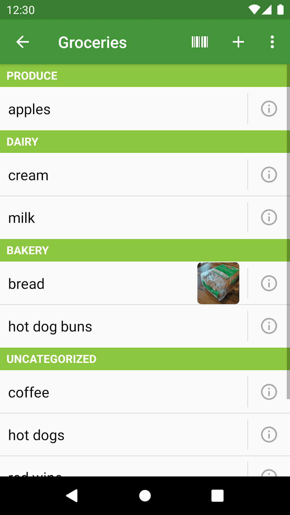 Our Groceries Shopping List Screenshot 2