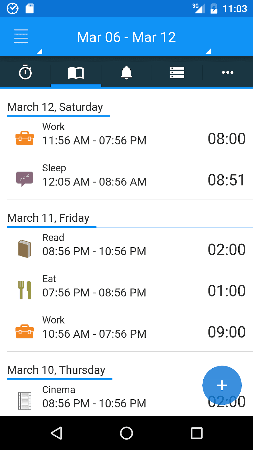 aTimeLogger Screenshot 2
