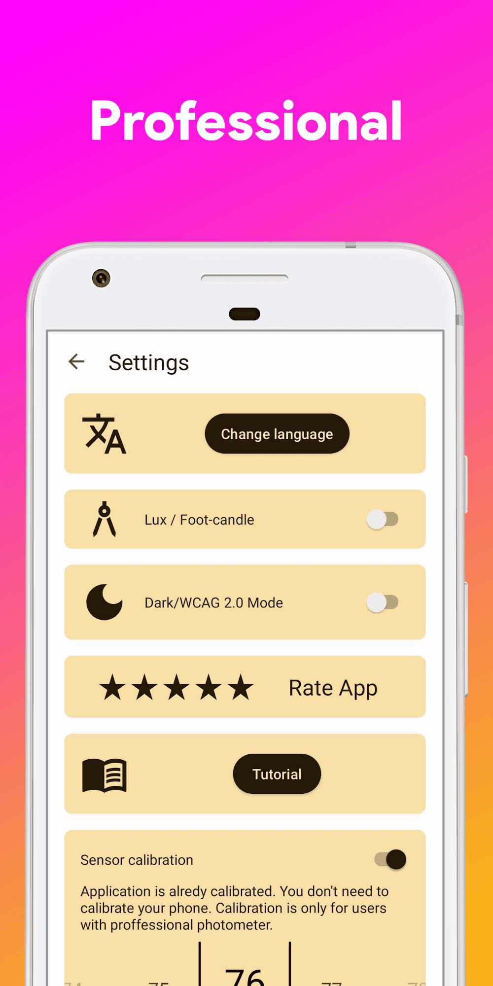 Lux Light Meter Photometer PRO Screenshot 5