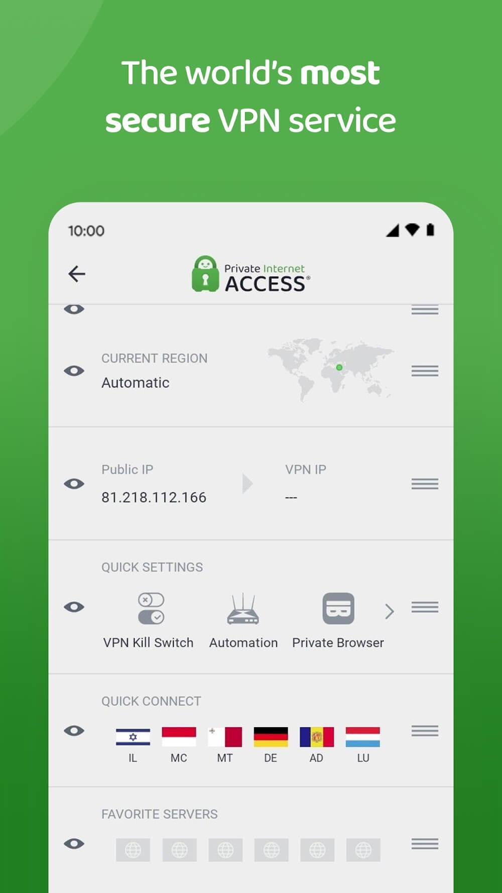 PIA VPN Screenshot 3
