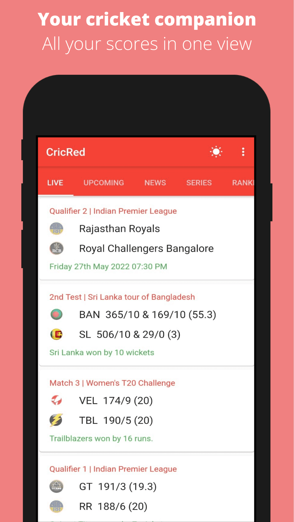 CricRed Screenshot 1