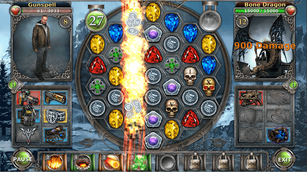 Gunspell - Match 3 Puzzle RPG Screenshot 1