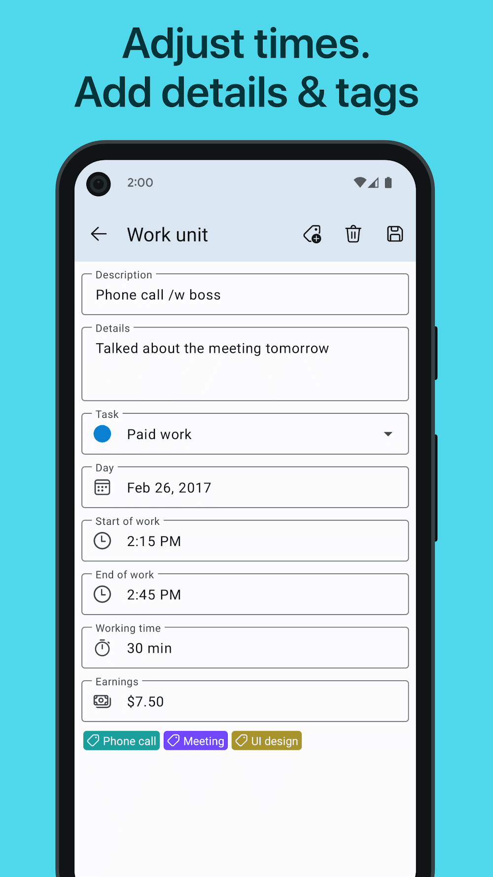 WorkingHours Screenshot 5