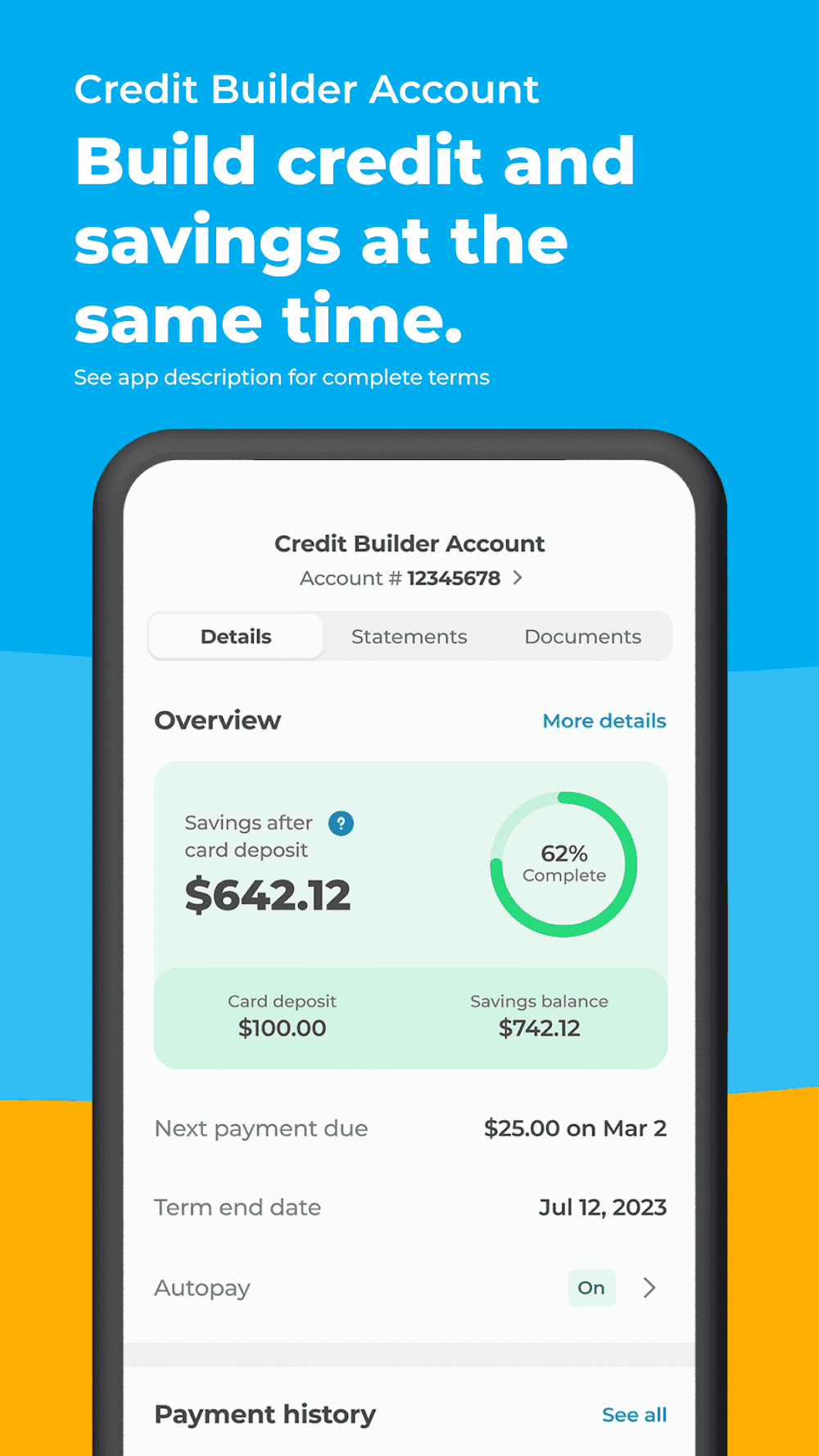Self - Build Credit & Savings Screenshot 3