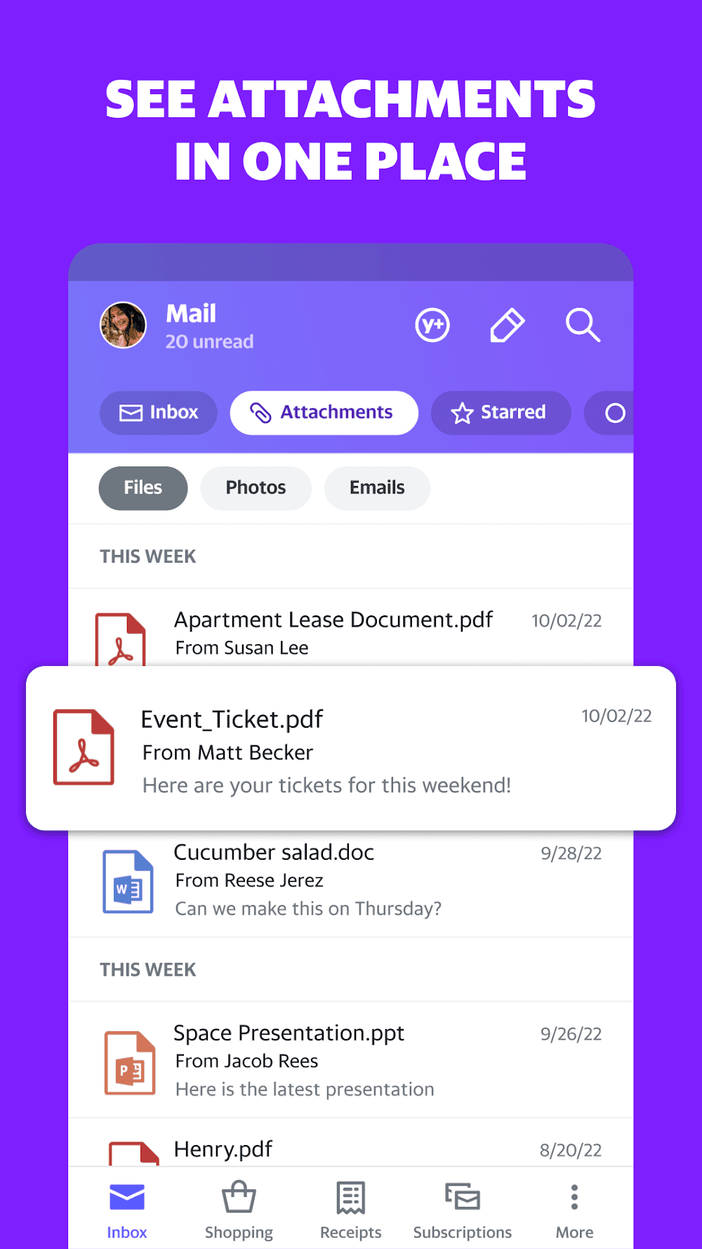 Yahoo Mail Screenshot 2