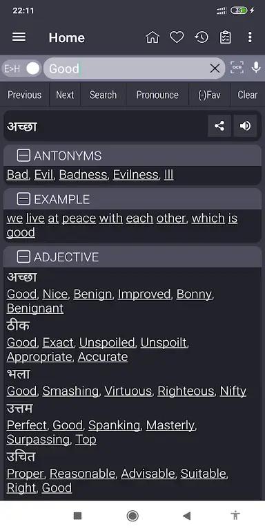 English Hindi Dictionary Screenshot 1