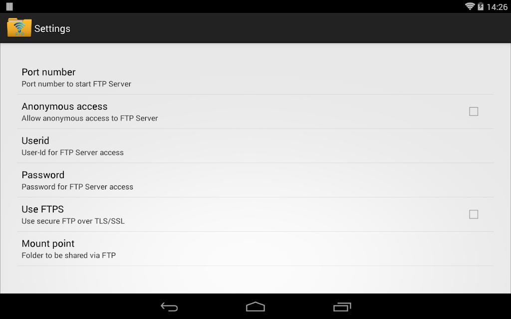 WiFi Pro FTP Server Screenshot 2
