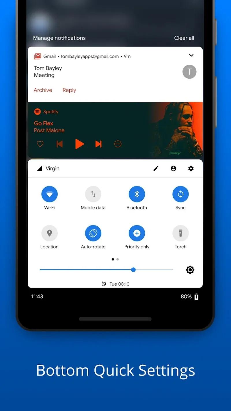 Bottom Quick Settings Screenshot 1