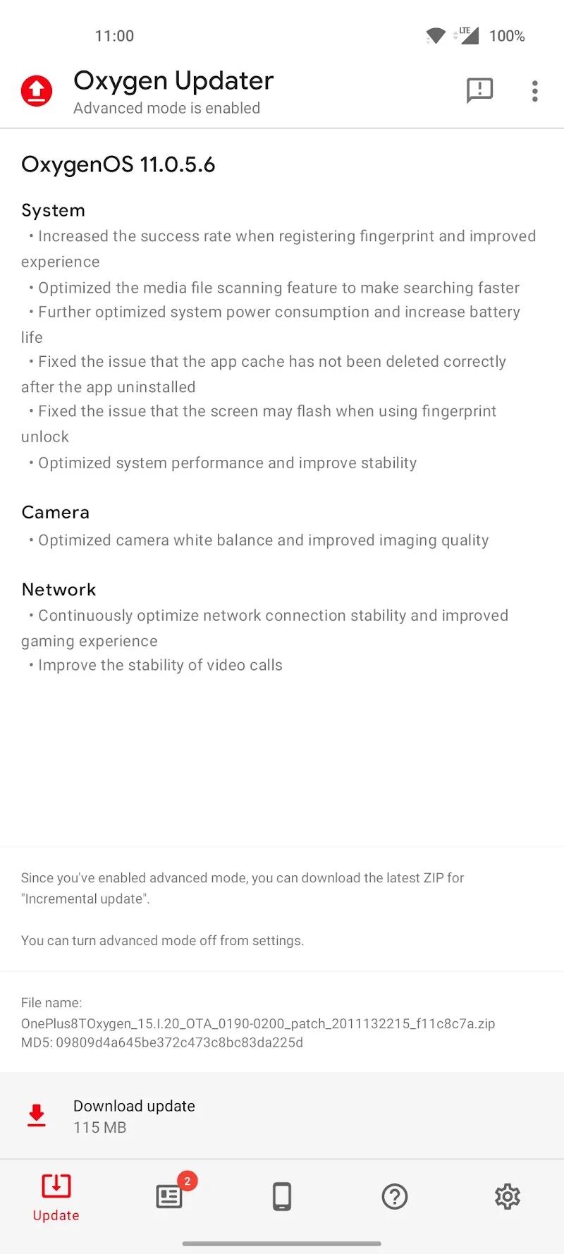 Oxygen Updater Screenshot 2