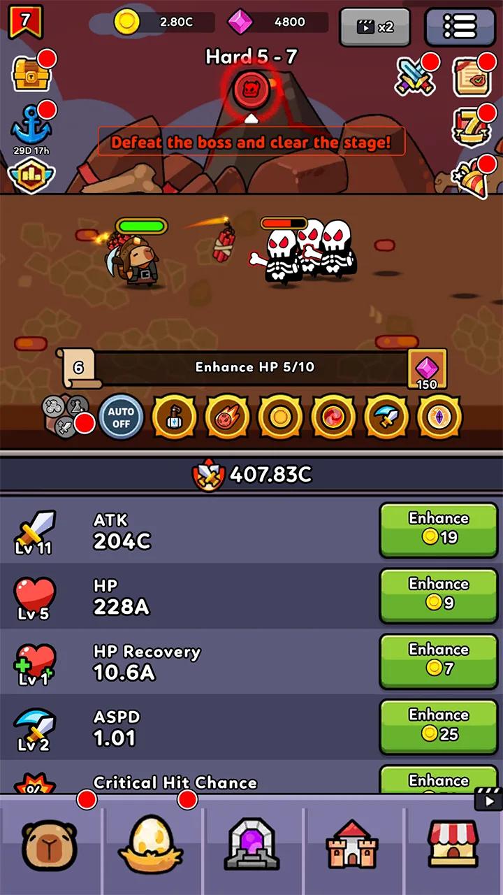 Capybara Survivor: Idle Battle Screenshot 2