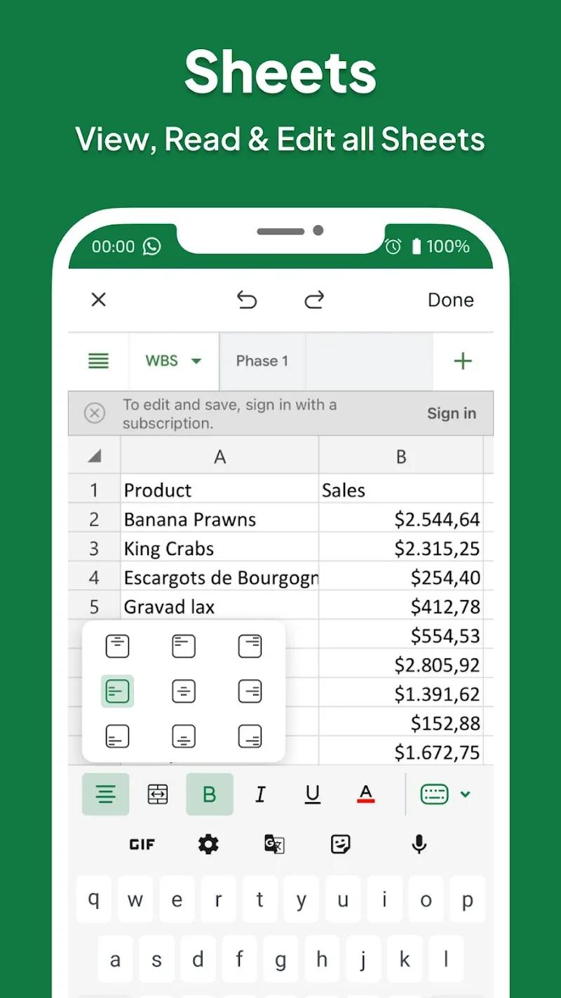 Sheets Reader Screenshot 2