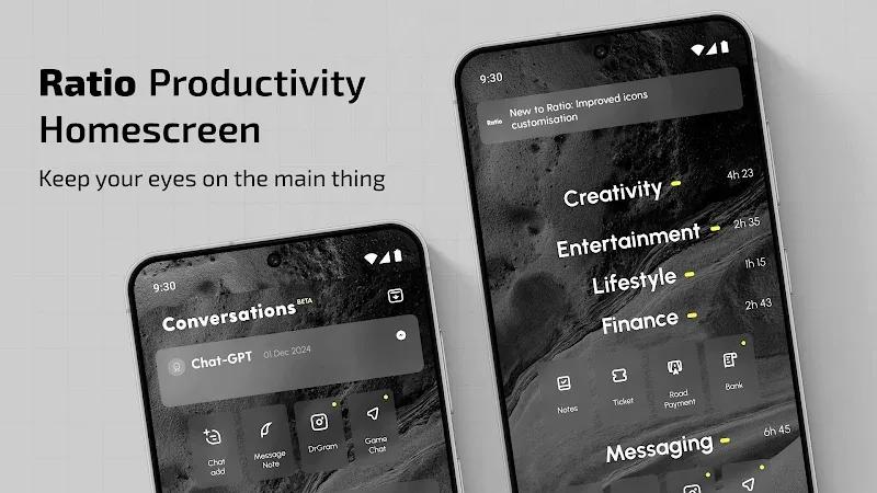 Ratio: Productivity Homescreen Screenshot 1