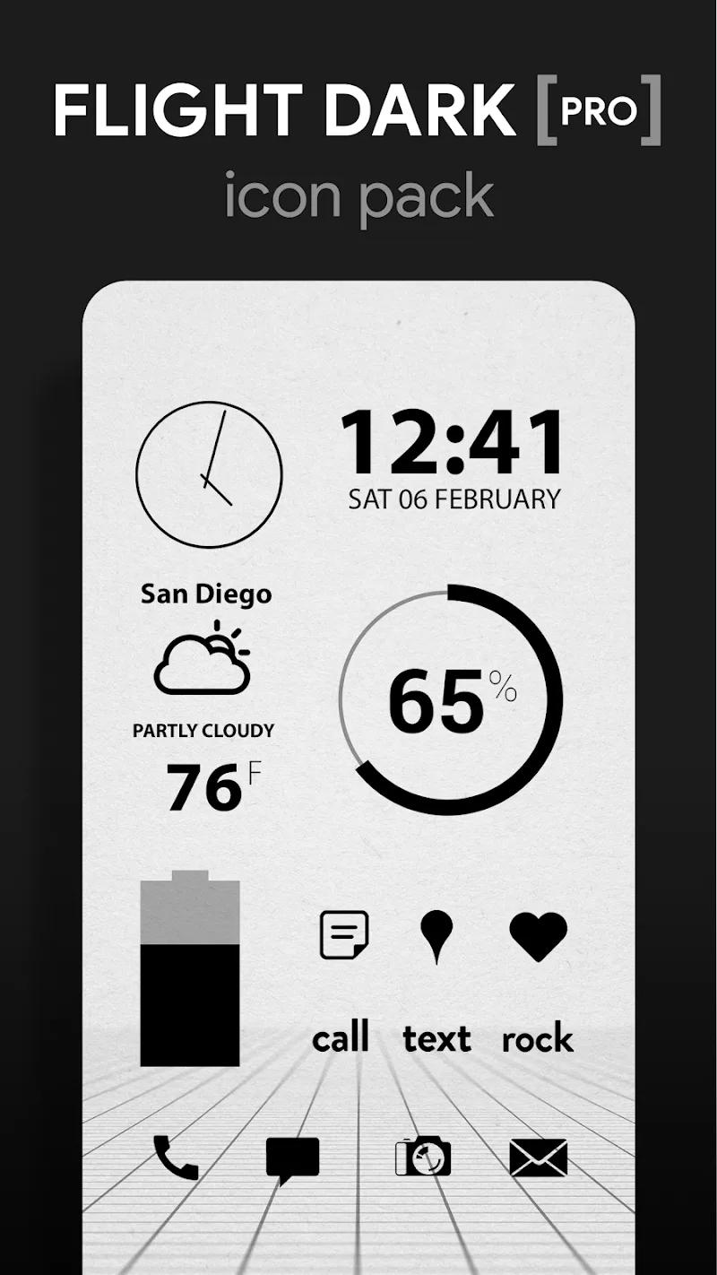 Flight Dark Pro - Icon Pack Screenshot 1