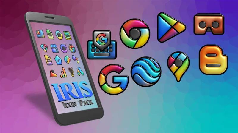 Iris Dark Flat 3D Icon Pack Screenshot 1