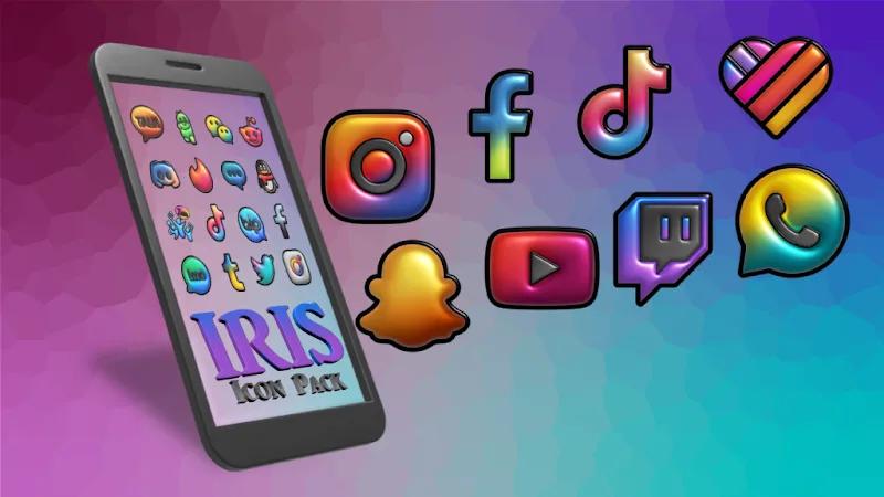 Iris Dark Flat 3D Icon Pack Screenshot 2