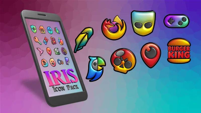 Iris Dark Flat 3D Icon Pack Screenshot 3