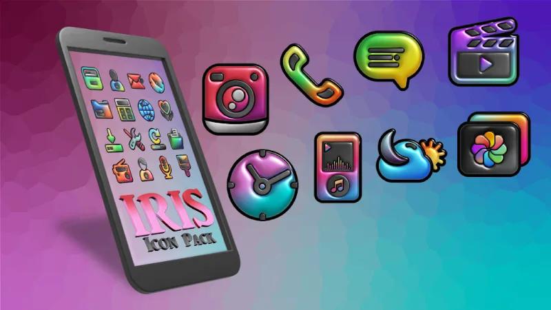 Iris Dark Flat 3D Icon Pack Screenshot 4