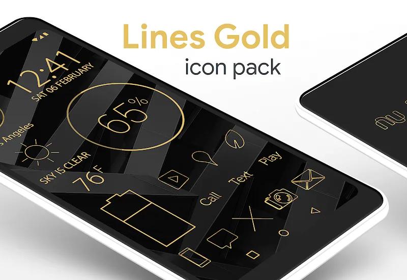 Lines Gold Pro - Icon Pack Screenshot 1