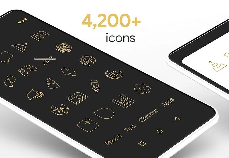Lines Gold Pro - Icon Pack Screenshot 2