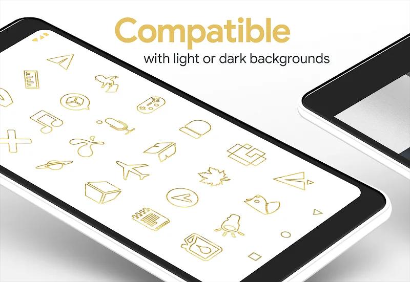 Lines Gold Pro - Icon Pack Screenshot 3