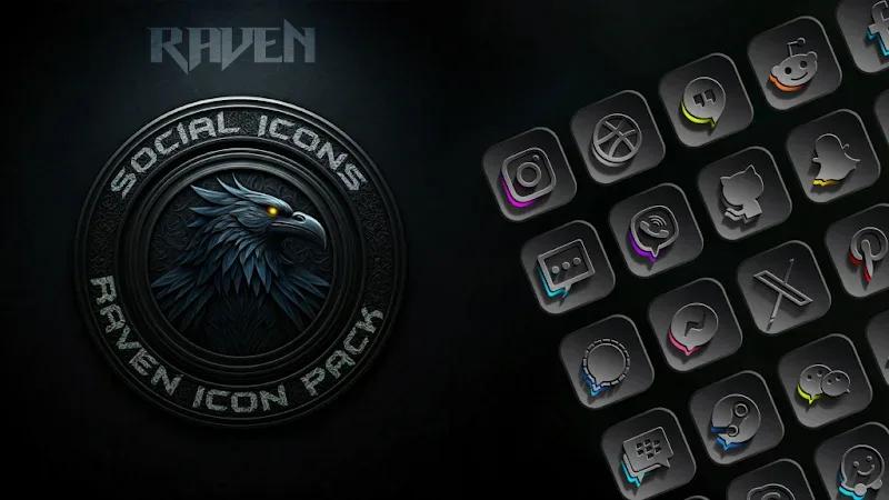 Raven Dark Icon Pack Screenshot 3