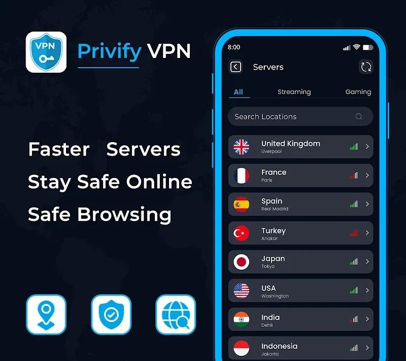 Privify: Fast Secure VPN Proxy Screenshot 1