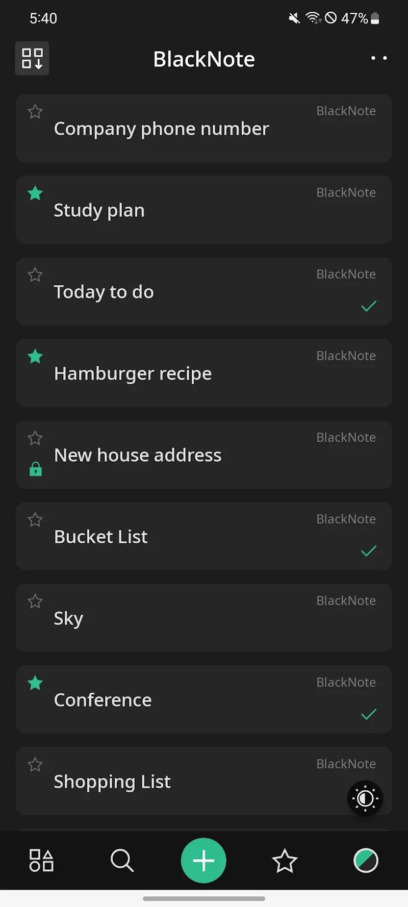BlackNote Screenshot 2