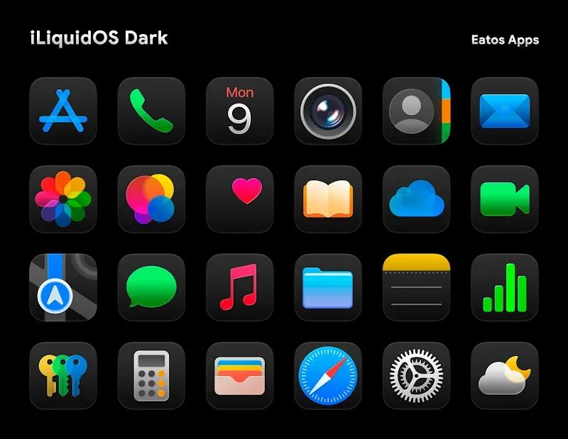 iLiquidDark - Icon Pack Screenshot 1
