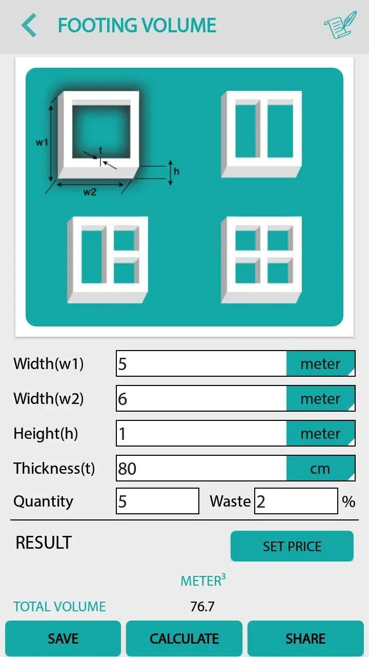 Civil: Concrete Calculator Screenshot 3