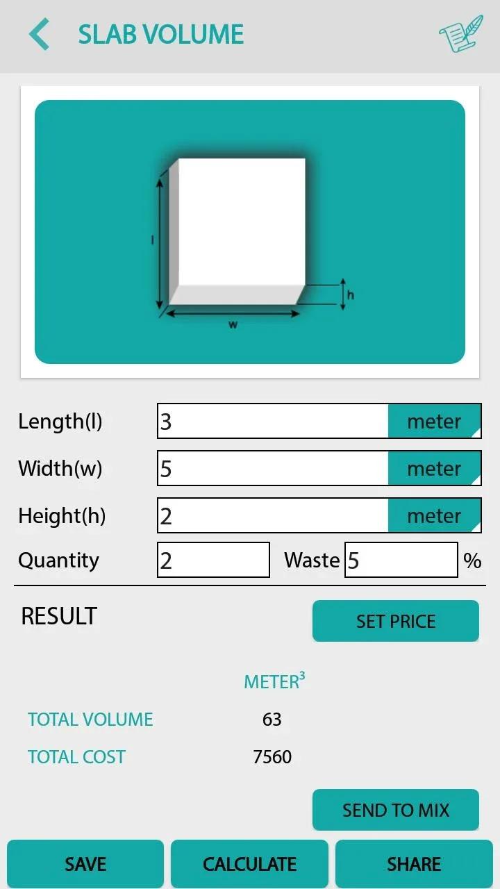 Civil: Concrete Calculator Screenshot 4