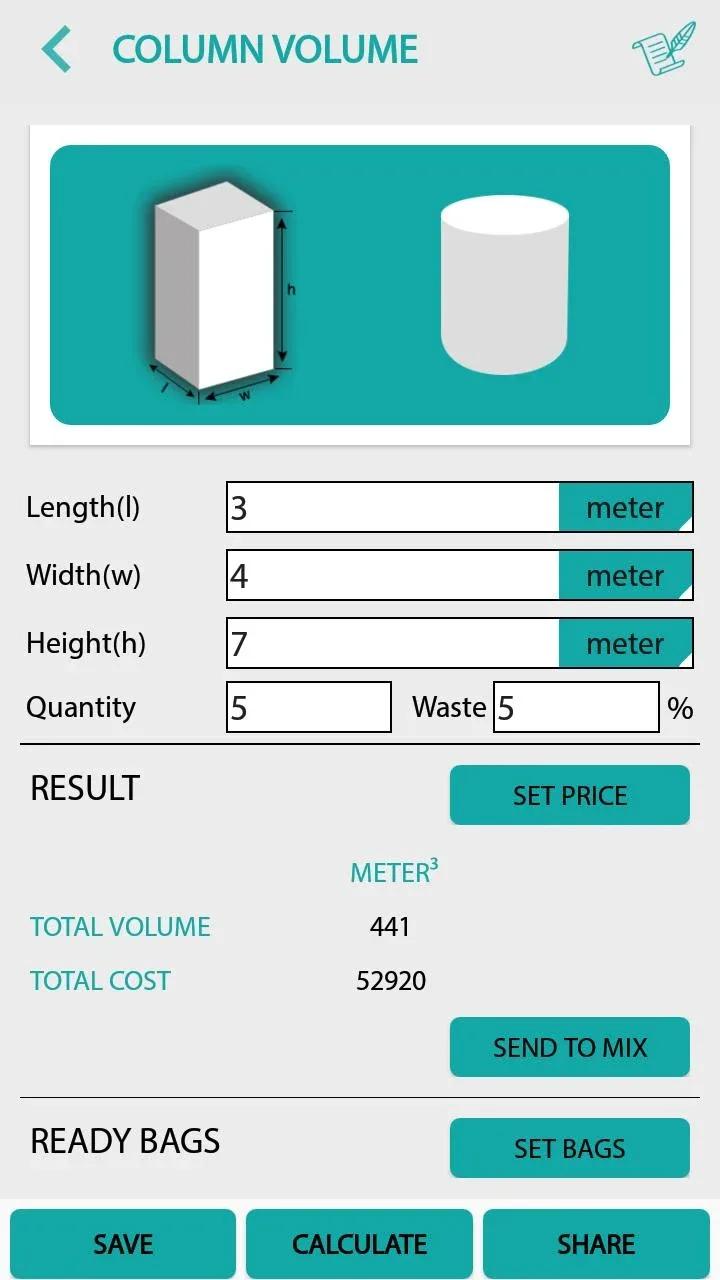 Civil: Concrete Calculator Screenshot 5