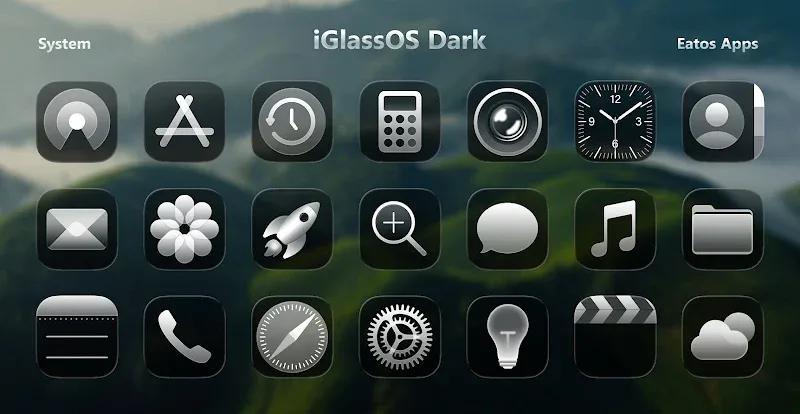 iGlassOS Dark - Icon Pack Screenshot 1