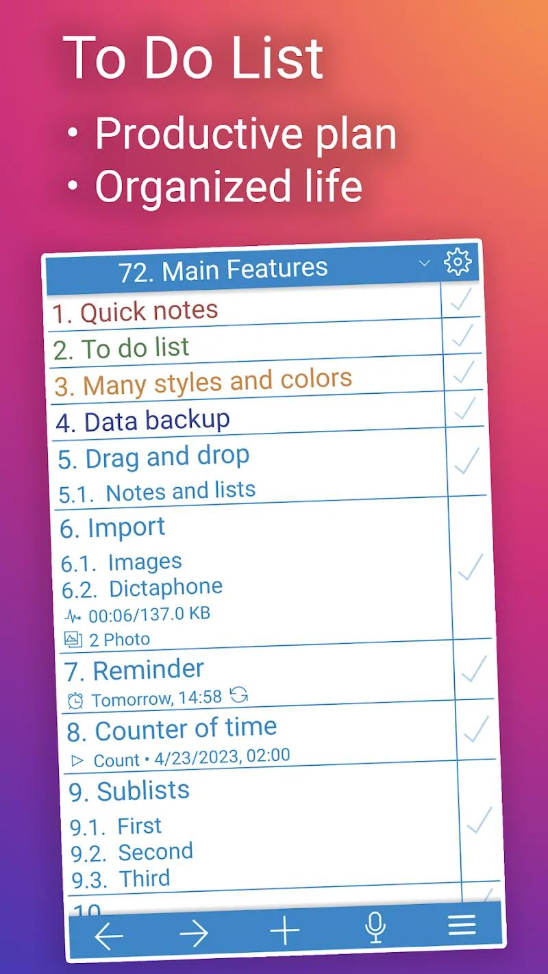 NoteToDo - Notes & To Do List Screenshot 1