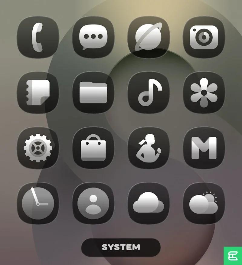 OneGlass (Dark) - Icon Pack Screenshot 1