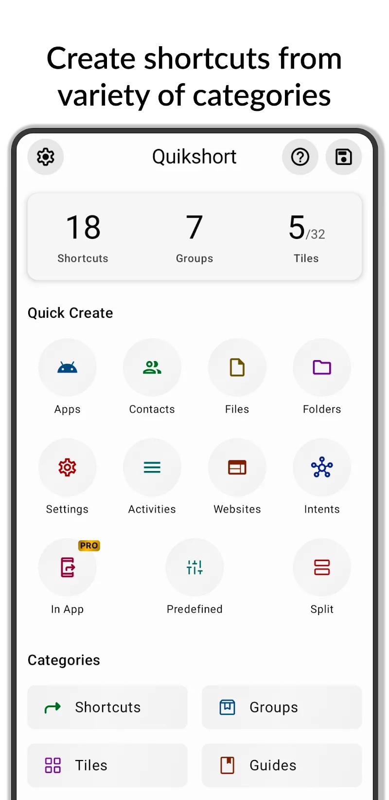 Quikshort: Shortcut Creator Screenshot 1