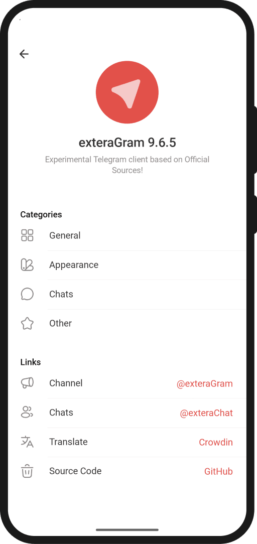 Exteragram Screenshot 2