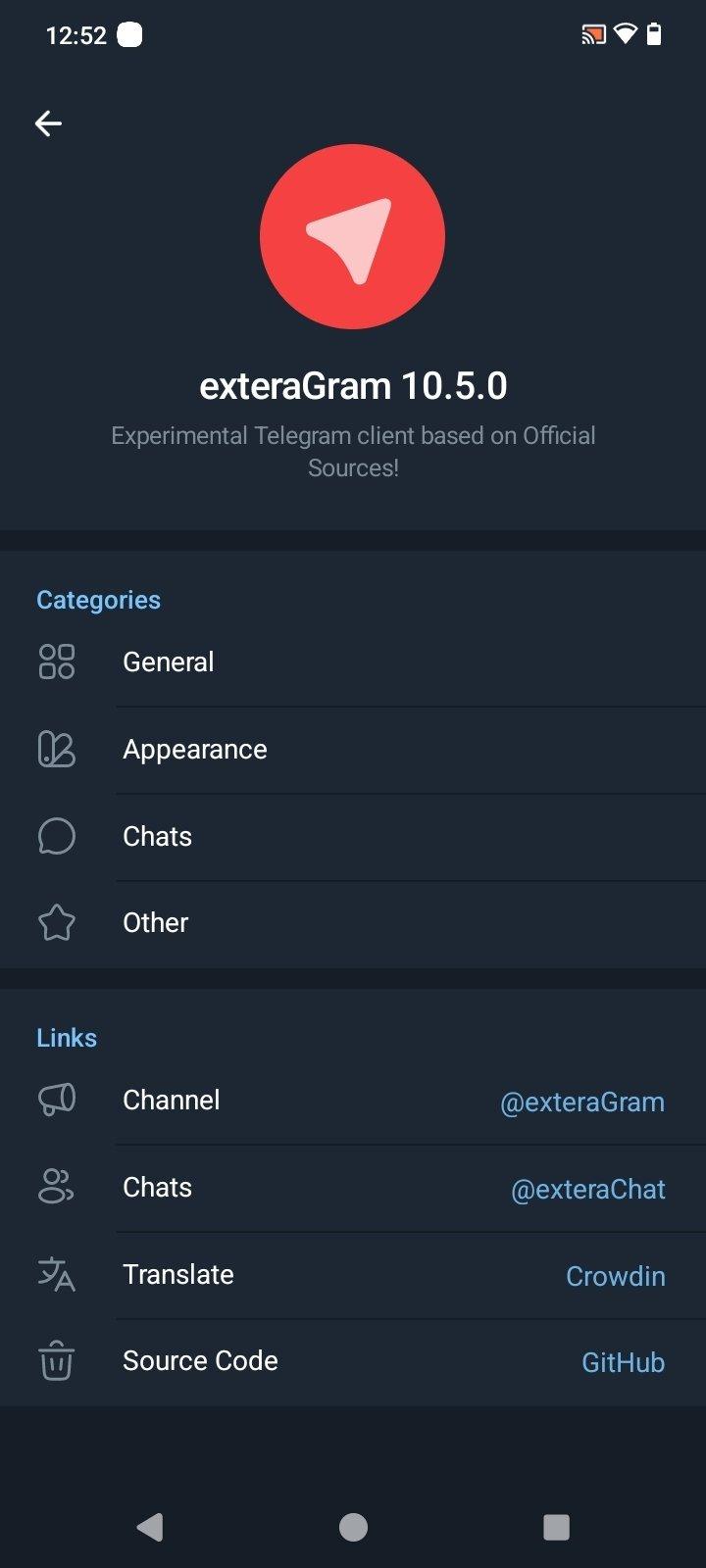 Exteragram Screenshot 1