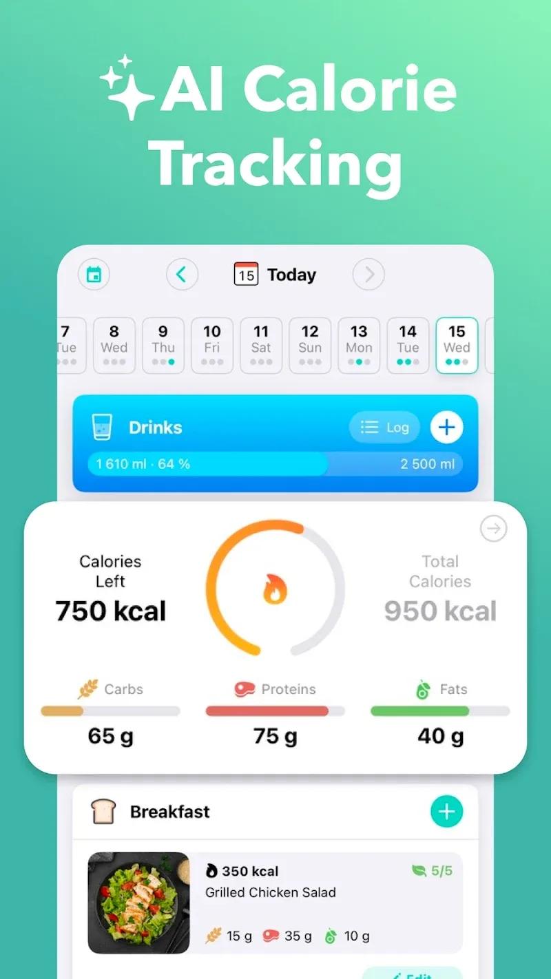 Nutrilio: Food Tracker & Water Screenshot 1