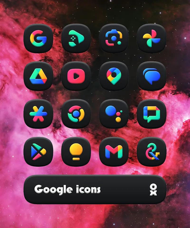 One UI 3D Dark Icon Pack Screenshot 1