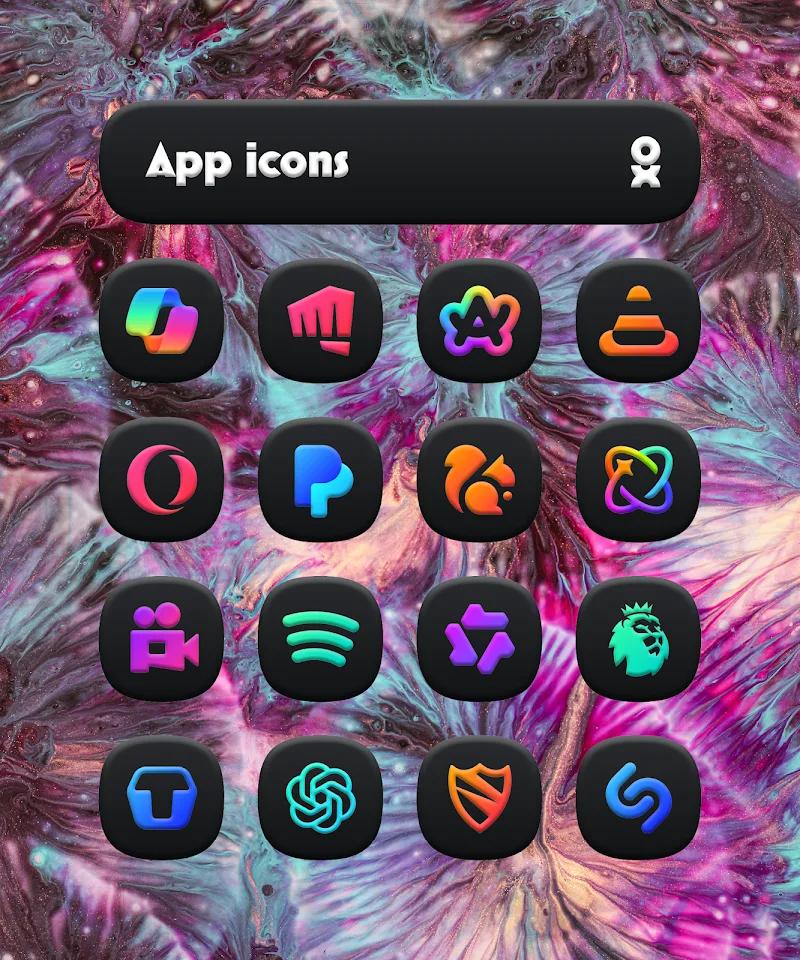 One UI 3D Dark Icon Pack Screenshot 4