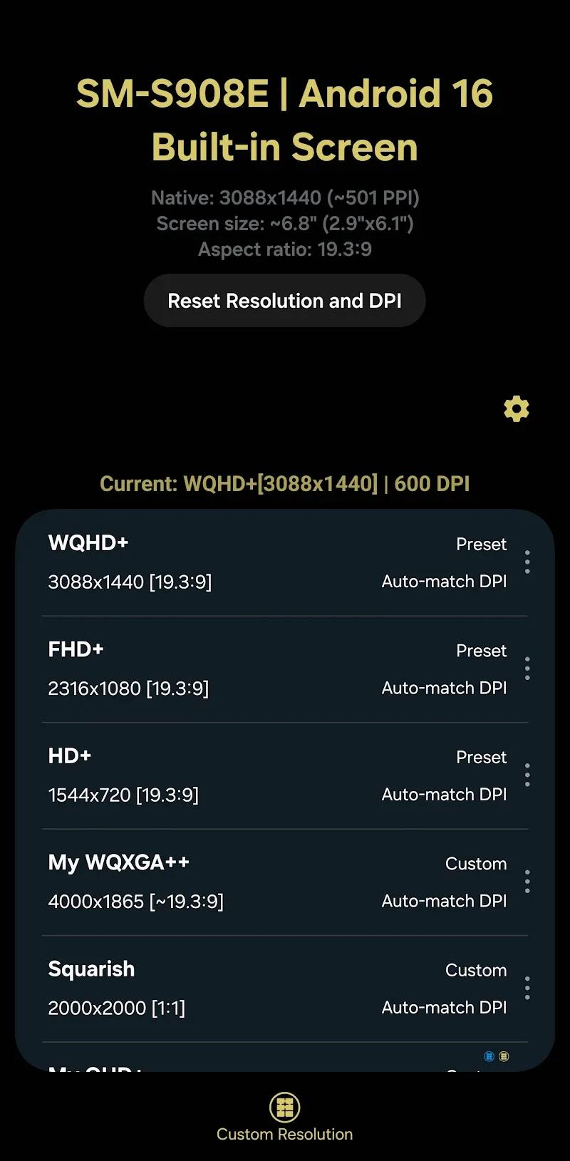 Pixels: Resolution+DPI Changer Screenshot 1