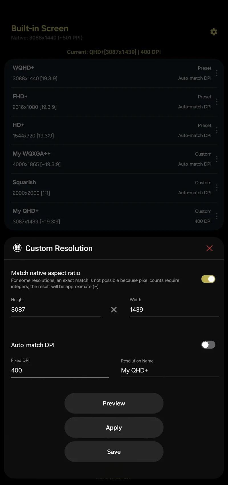 Pixels: Resolution+DPI Changer Screenshot 2