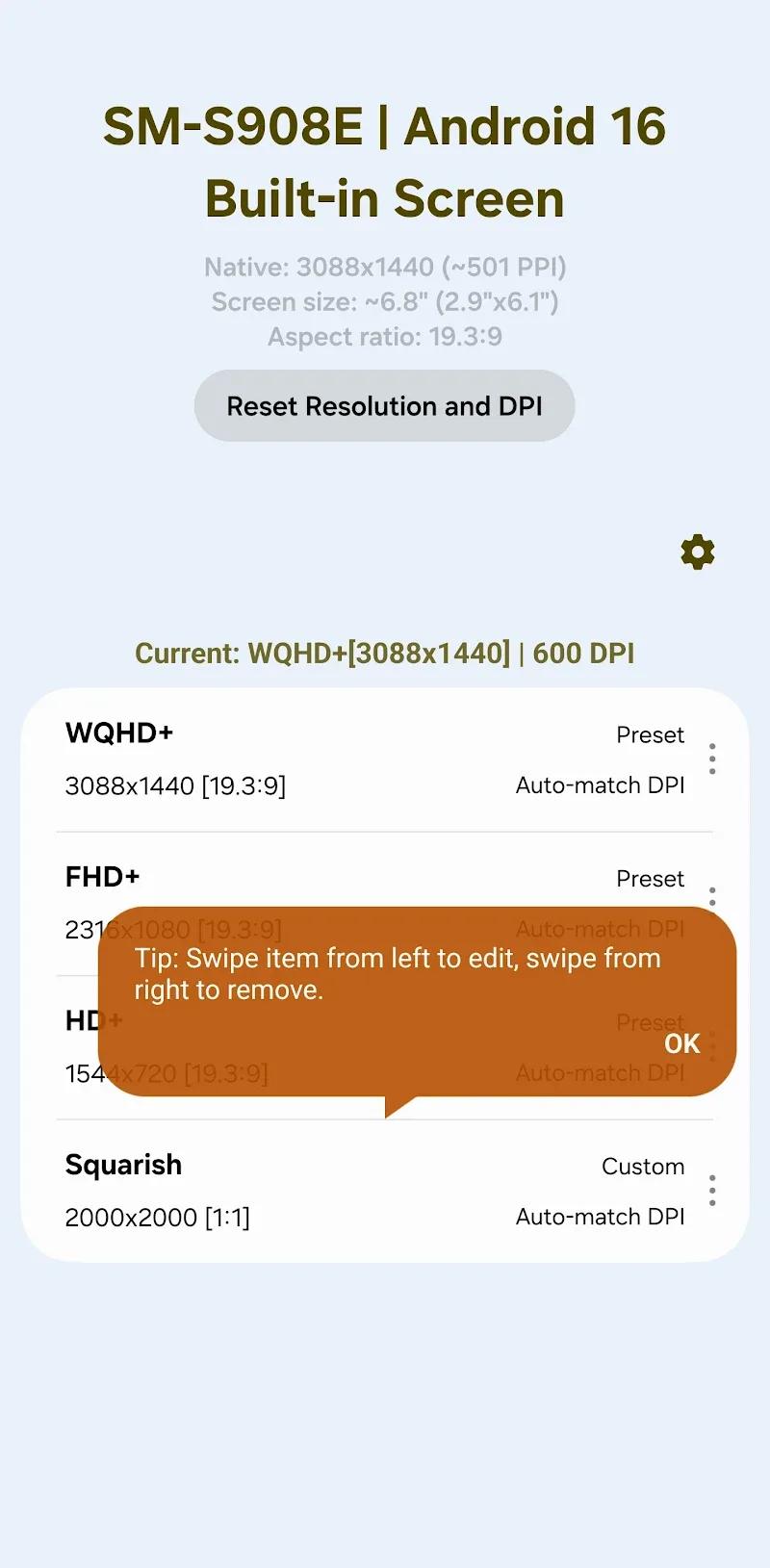 Pixels: Resolution+DPI Changer Screenshot 5