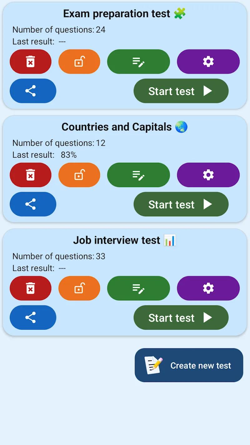 Test Maker Quiz Screenshot 1