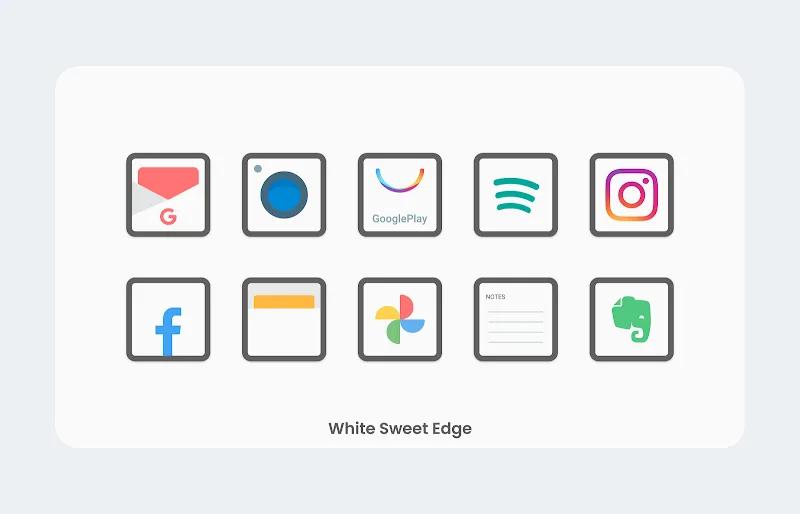 White Sweet Edge - Icon Pack Screenshot 3