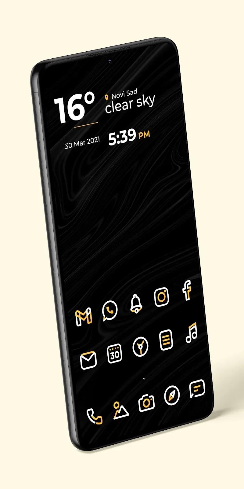 Aline Yellow: linear icon pack Screenshot 3