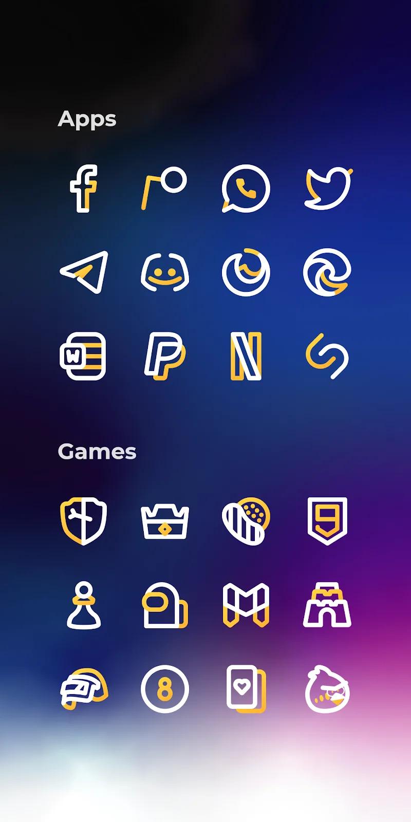 Aline Yellow: linear icon pack Screenshot 5